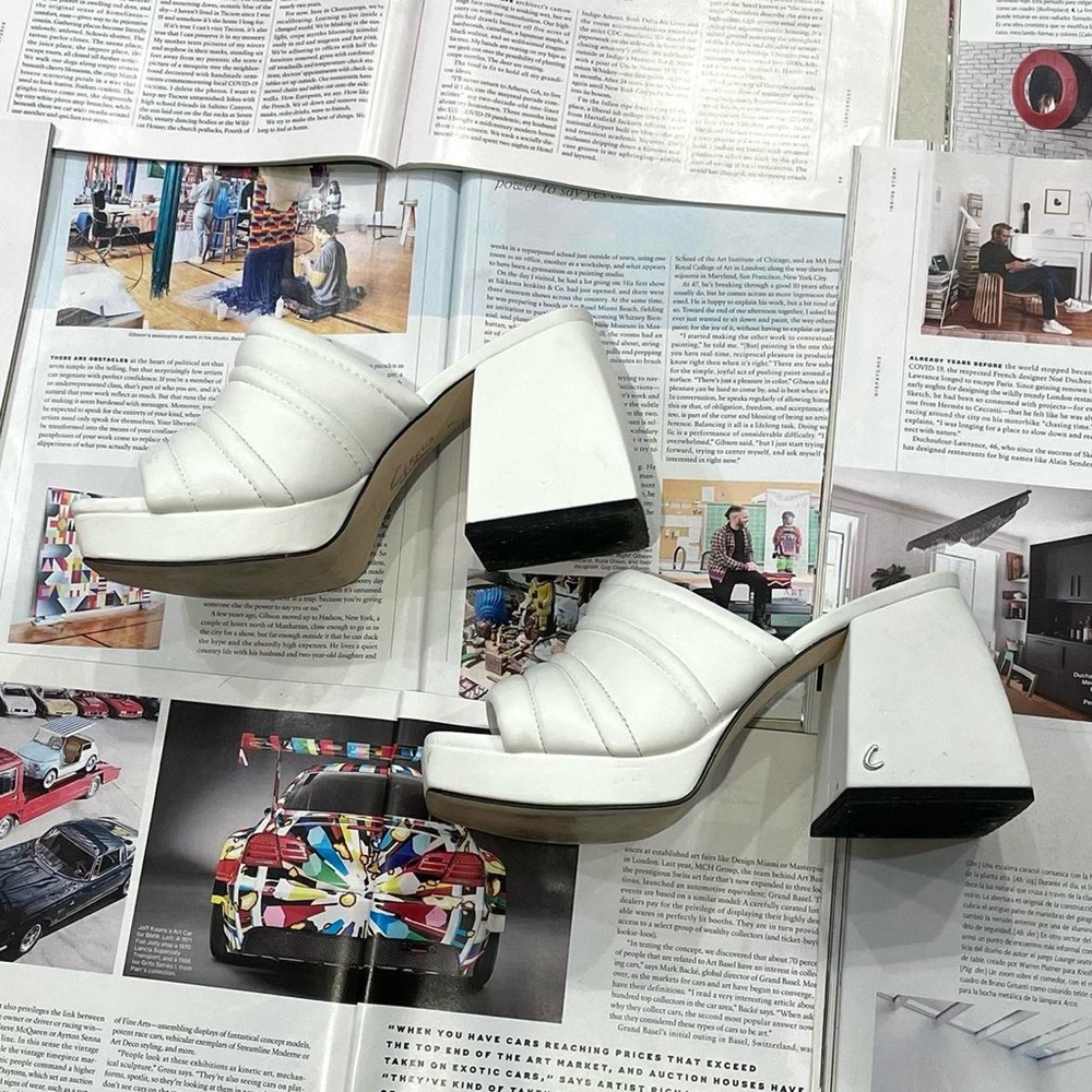 Circus NY by Sam Edelman Marlie white chunky heeled mule sandals